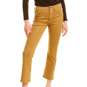 Hudson Women 27 Camel Coated Denim Stretch Blair High Rise Bootcut Crop Jeans